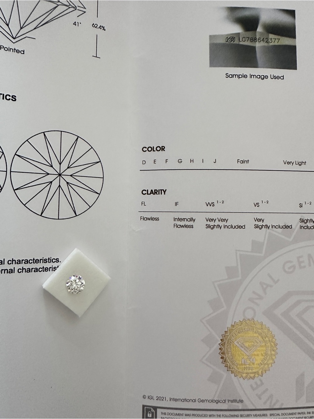 IGI Certified Round Brilliant 1.00ct Lab Grown Diamond
